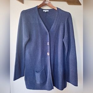 Habitat Womens Blue Button Front Cardigan Sweater Size S